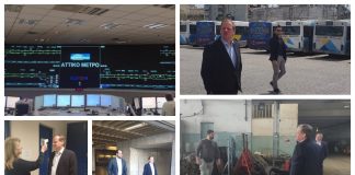 Επίσκεψη της πολιτικής ηγεσίας του Υπουργείου Υποδομών και Μεταφορών στο Κέντρο Ελέγχου του Μετρό στο Σύνταγμα και στο αμαξοστάσιο λεωφορείων στον Βοτανικό
