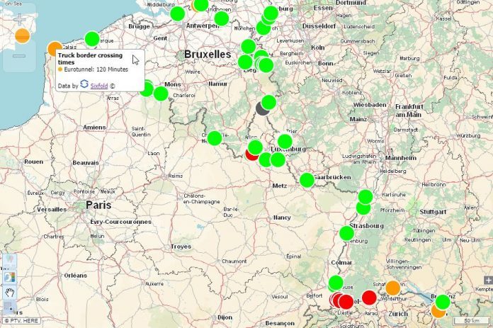 Διαδικτυακός Χάρτης & Οδηγός δείχνει τις καθυστερήσεις στα ευρωπαϊκά σύνορα για τα φορτηγά