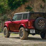 2022 Ford Bronco in Eruption Green. Available equipment shown.